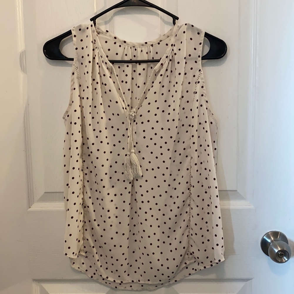 Red polka dot dress tank